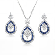 Sapphire Aura Teardrop Diamond Set