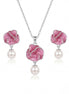 Blush Rose Enamel Pearl Drop Set