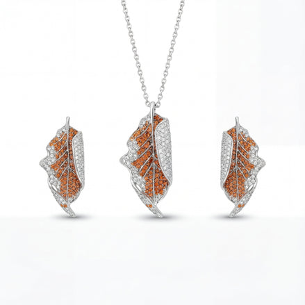 Amber Leaf Pavé Diamond Set