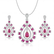 Ruby Royale Teardrop Diamond Set
