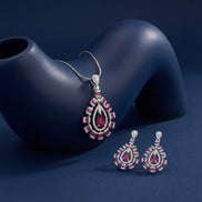 Ruby Royale Teardrop Diamond Set