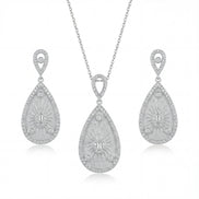 Celestial Sunburst Diamond Teardrop Set