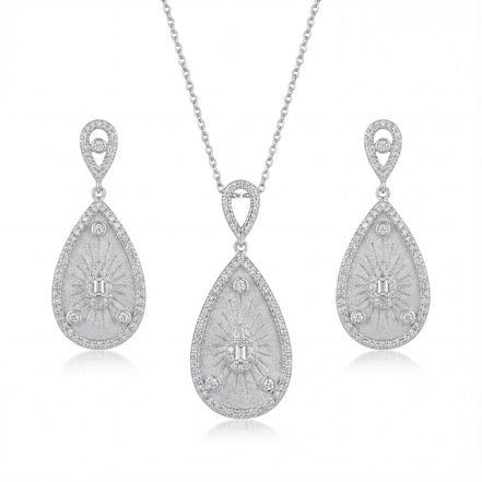 Celestial Sunburst Diamond Teardrop Set