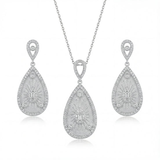 Celestial Sunburst Diamond Teardrop Set