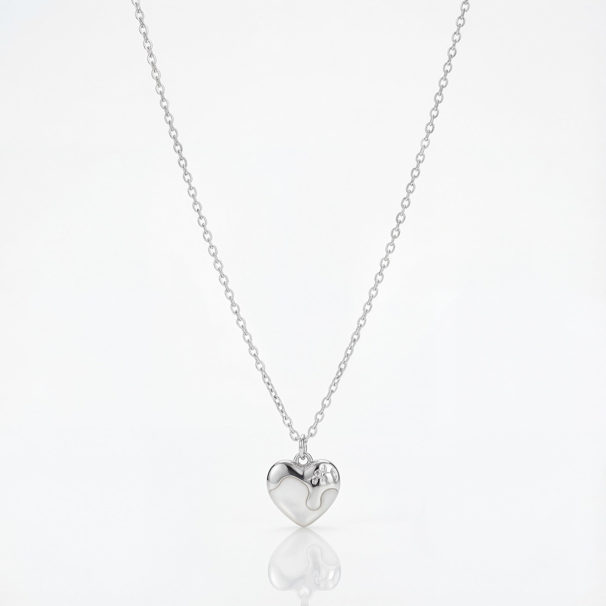 Serene Heart Pearl-Inspired Pendant Necklace