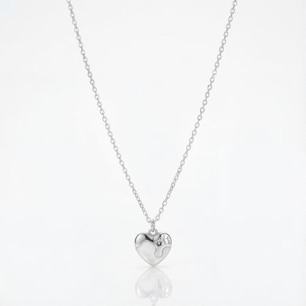 Serene Heart Pearl-Inspired Pendant Necklace