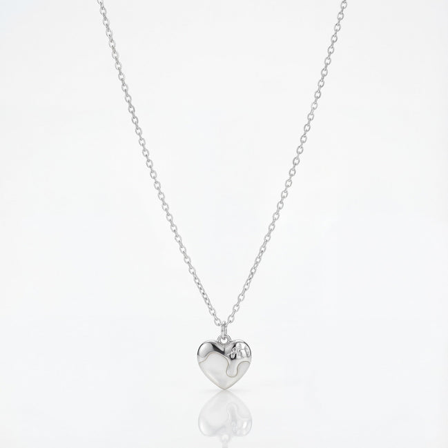 Serene Heart Pearl-Inspired Pendant Necklace