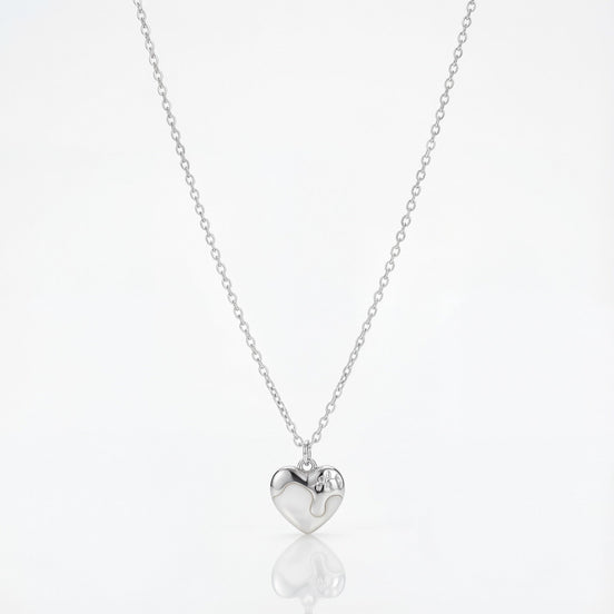 Serene Heart Pearl-Inspired Pendant Necklace