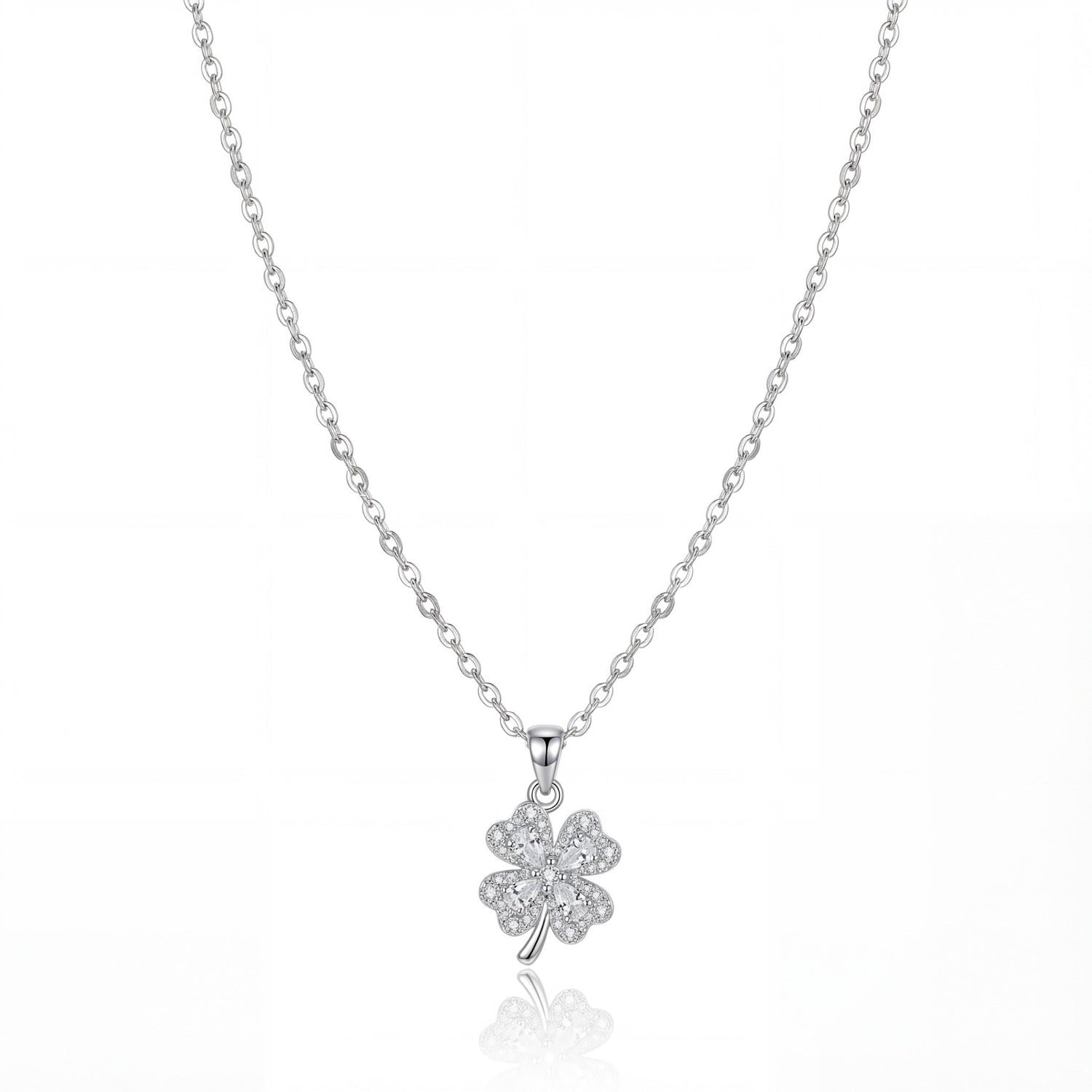 Lucky Clover Diamond Pendant Necklace