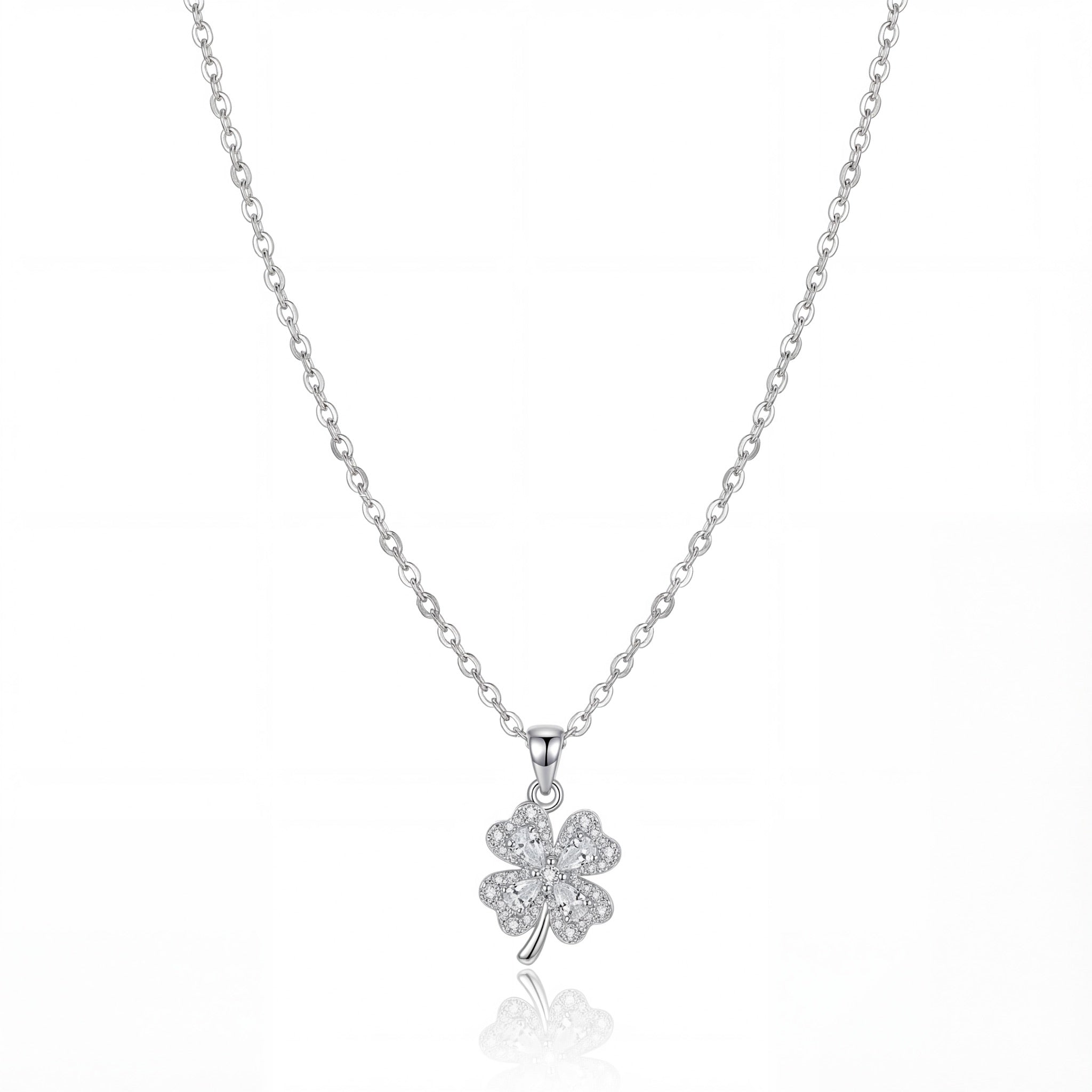 Lucky Clover Diamond Pendant Necklace