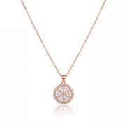Radiant Bloom Diamond Disc Necklace
