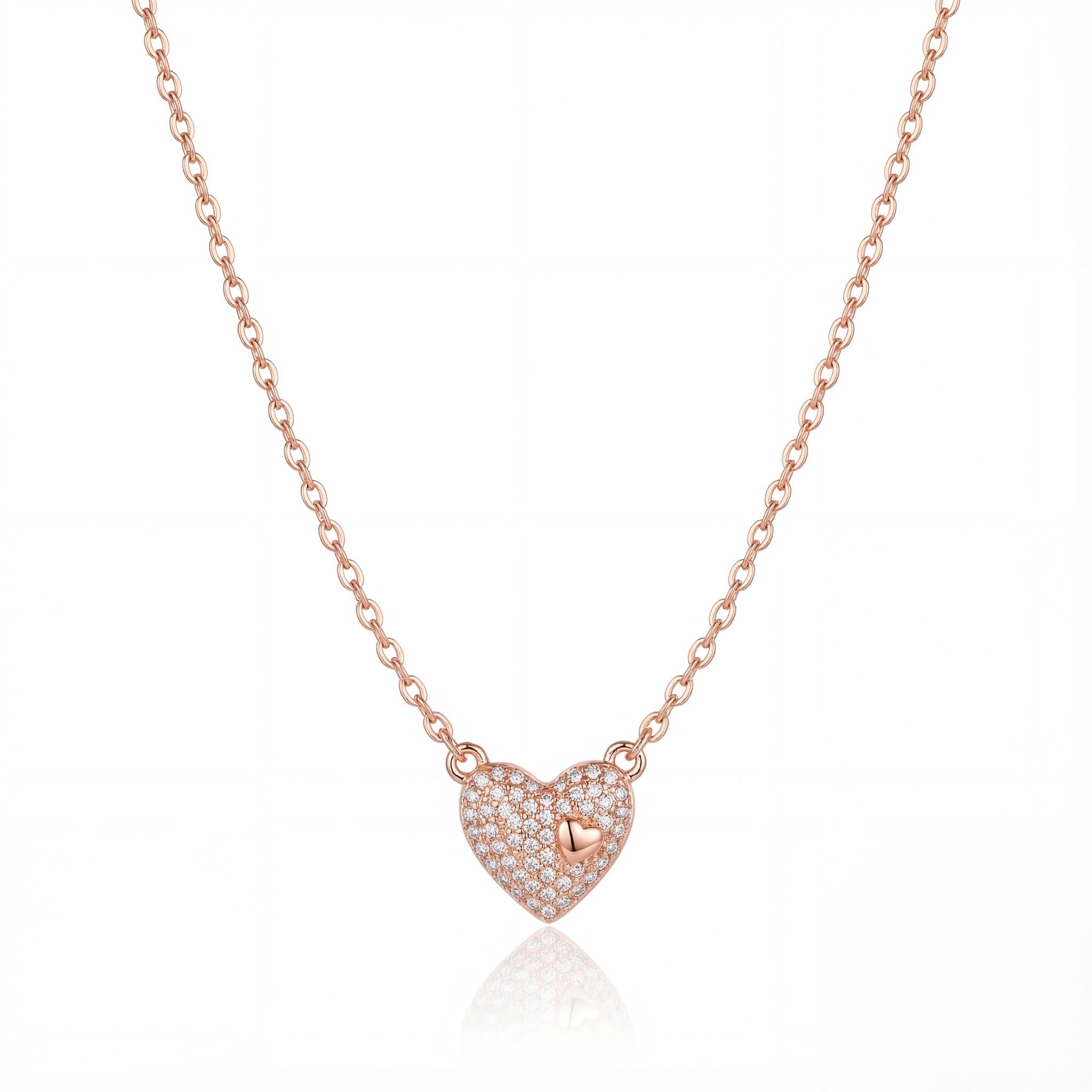 Pavé Heart Diamond Pendant Necklace