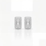 Imperial Baguette Halo Stud Earrings
