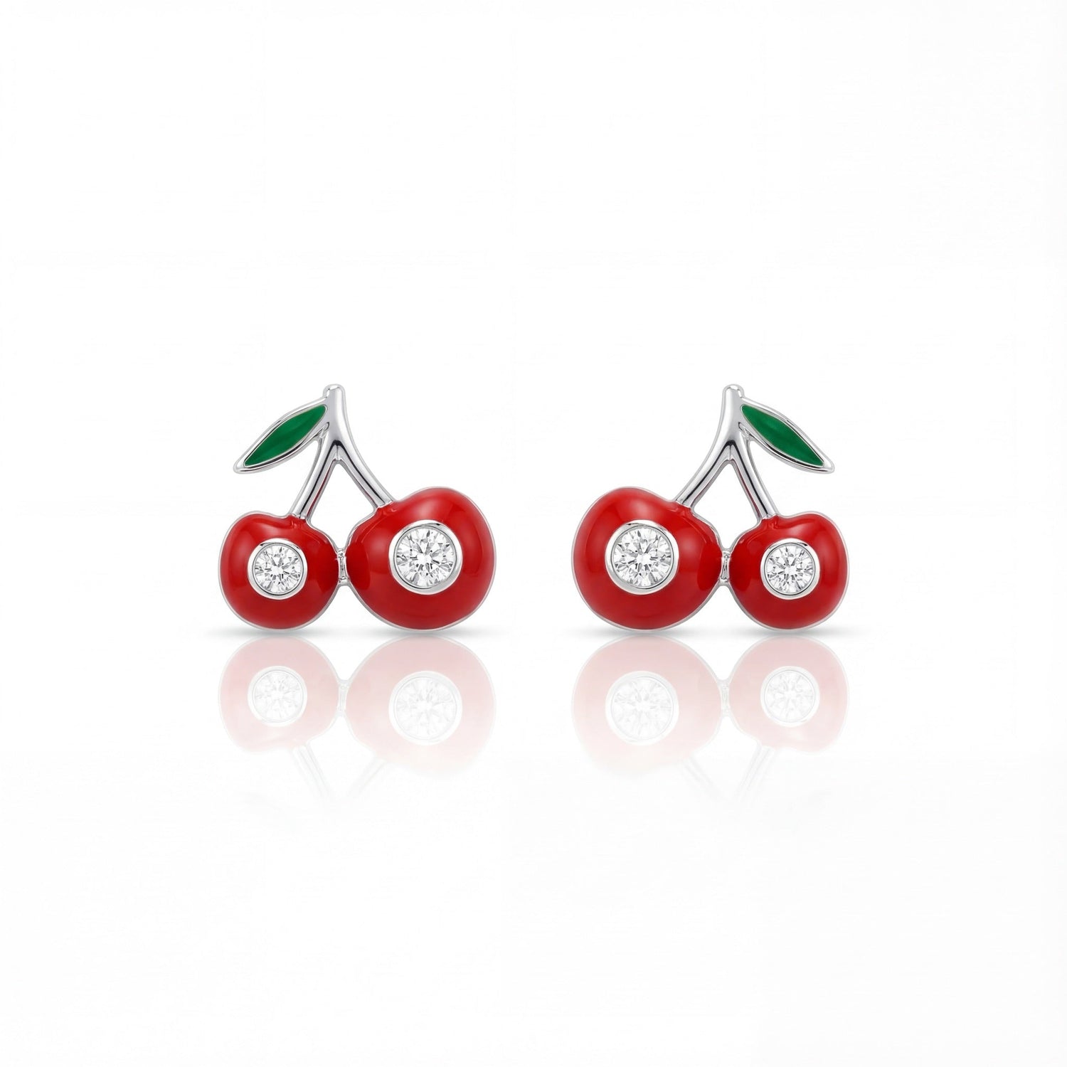 Cherry Bliss Diamond Stud Earrings