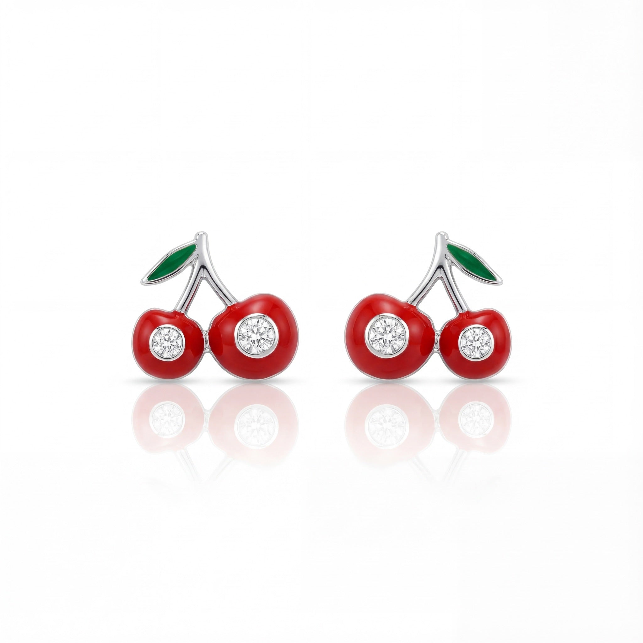 Cherry Bliss Diamond Stud Earrings
