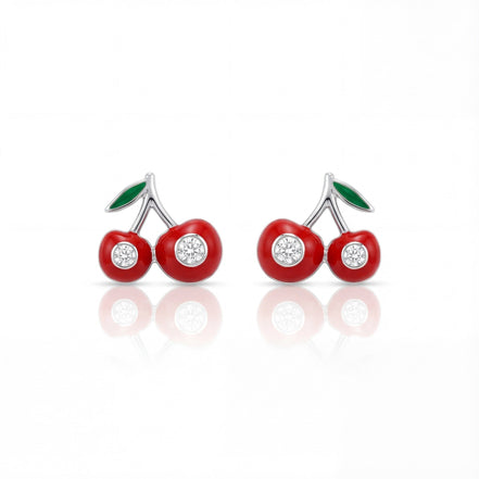 Cherry Bliss Diamond Stud Earrings