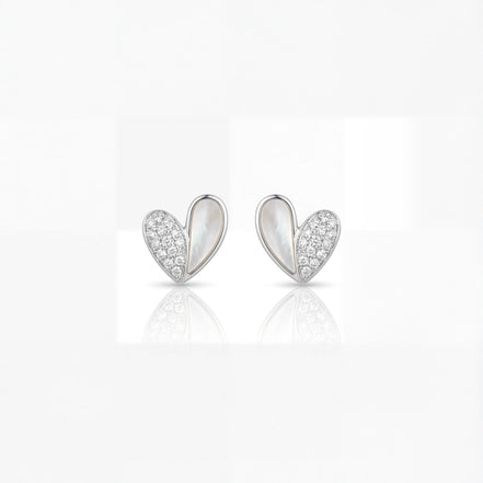 Luminous Heart Diamond Stud Earrings