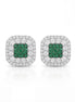 Emerald Royale Halo Stud Earrings