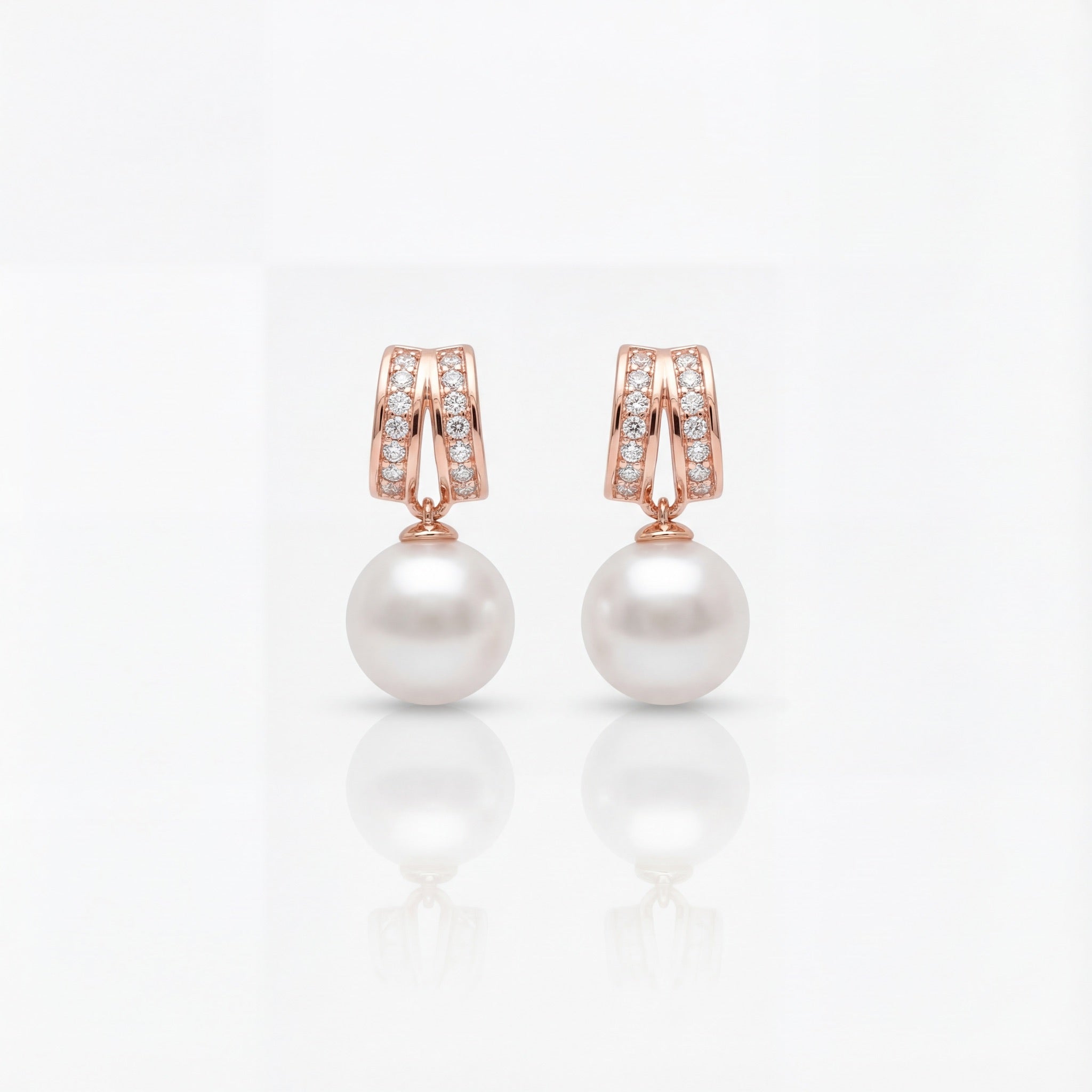 Classic Pearl Drop Diamond Earrings