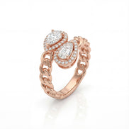 Dual Halo Pear Elegance Ring