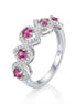 Ruby Halo Cascade Ring