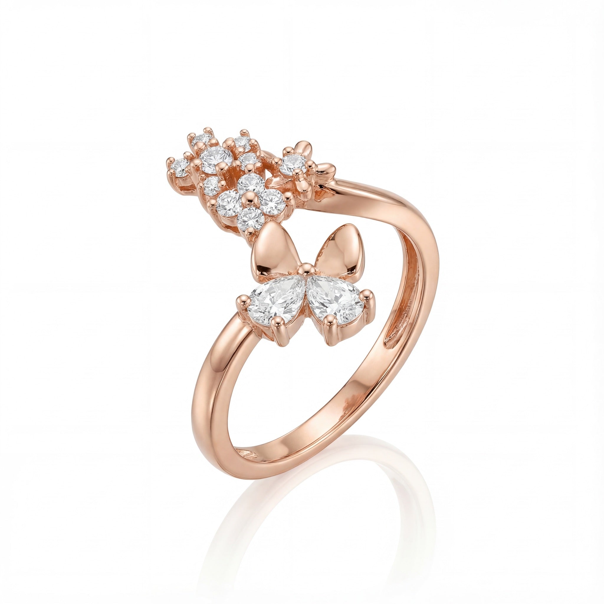 Rose Butterfly Whisper Ring