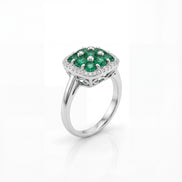 Emerald Royale Cluster Ring