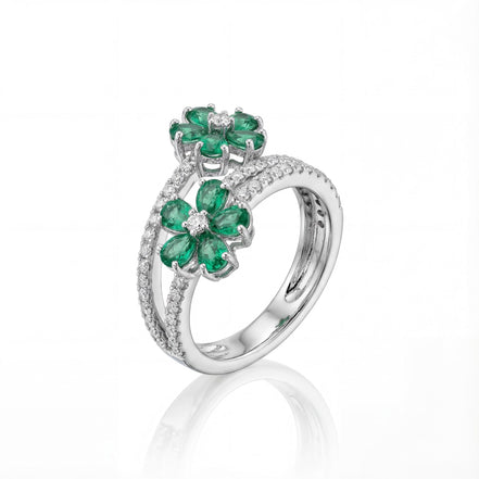 Emerald Blossom Grace Ring
