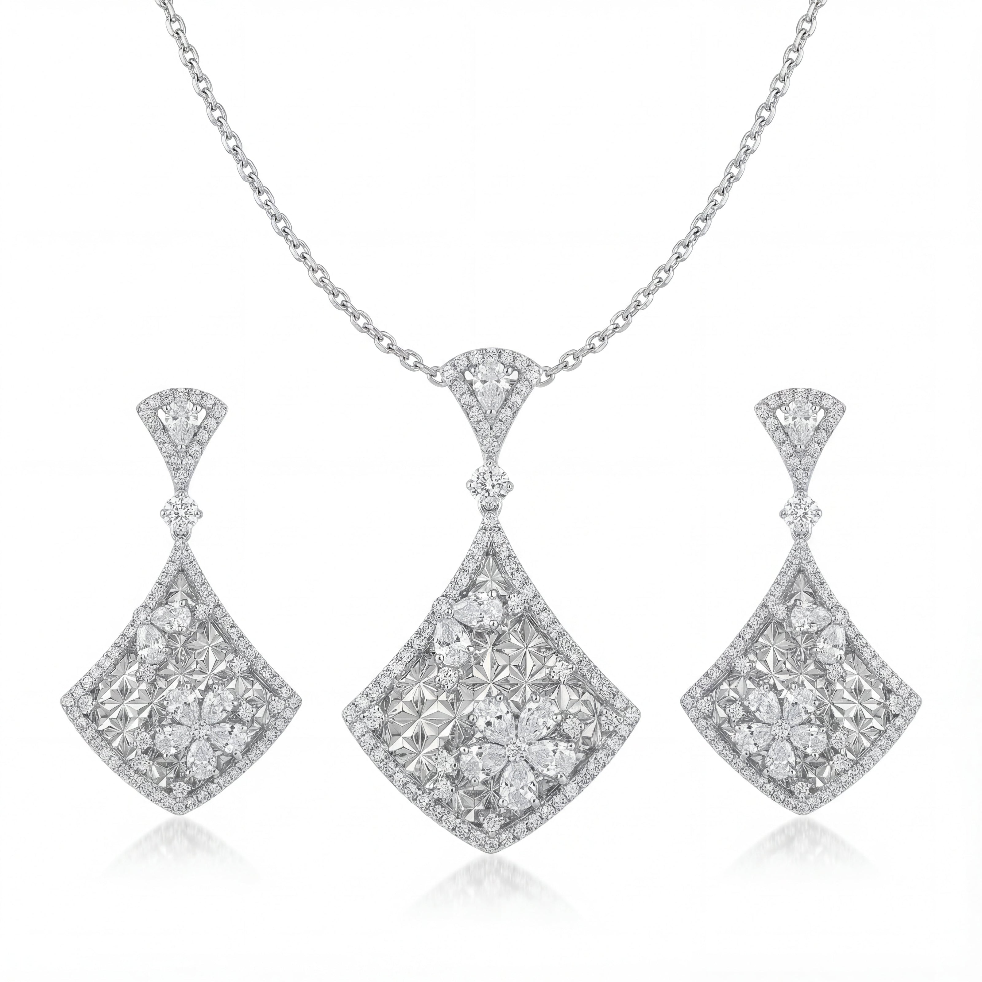 Royal Square Bloom Diamond Set