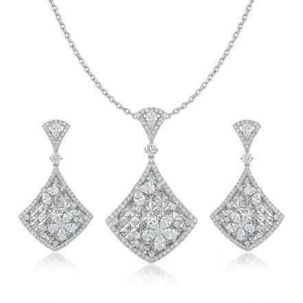 Royal Square Bloom Diamond Set