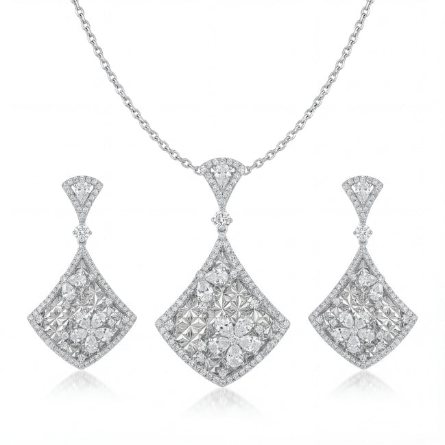 Royal Square Bloom Diamond Set