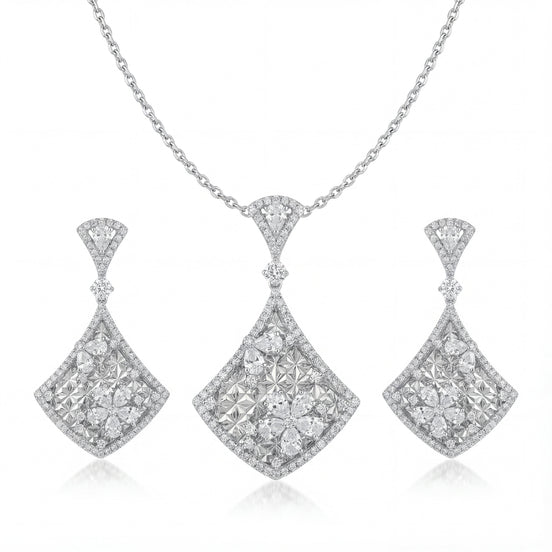 Royal Square Bloom Diamond Set