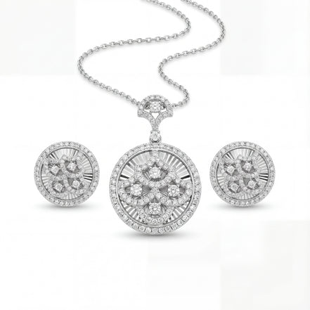 Classic Diamond Medallion Statement Set