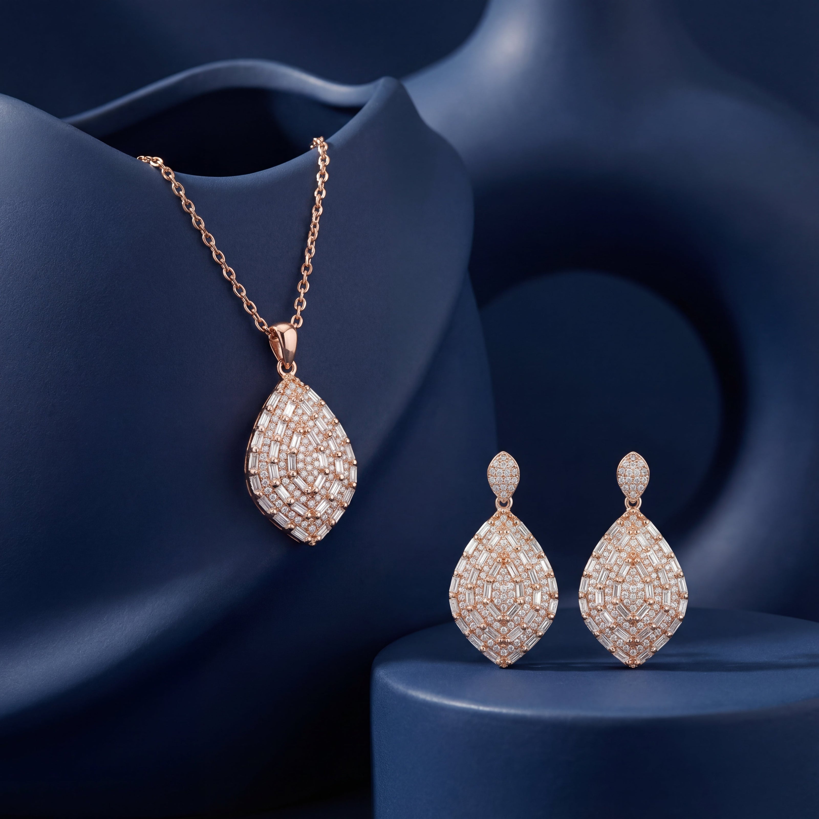 Rose Gold Luxe Marquise Diamond Set
