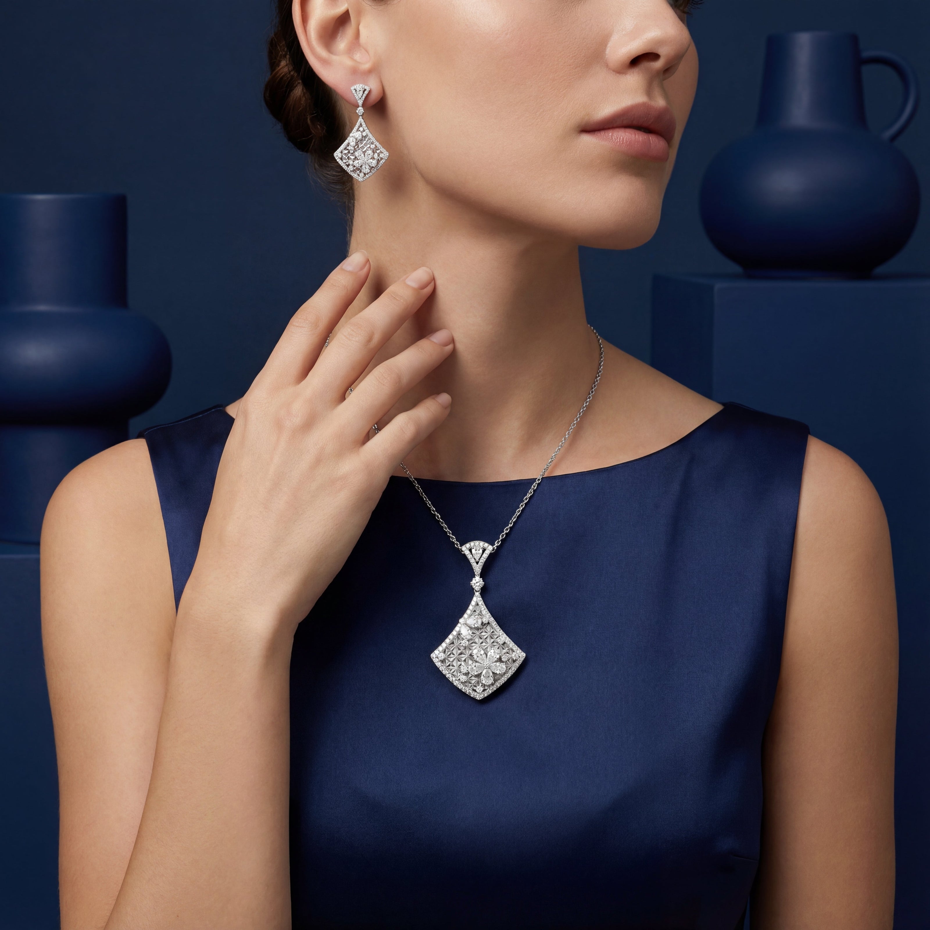 Royal Square Bloom Diamond Set