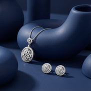 Classic Diamond Medallion Statement Set