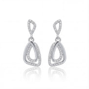 Serene Flow Diamond Drop Earrings