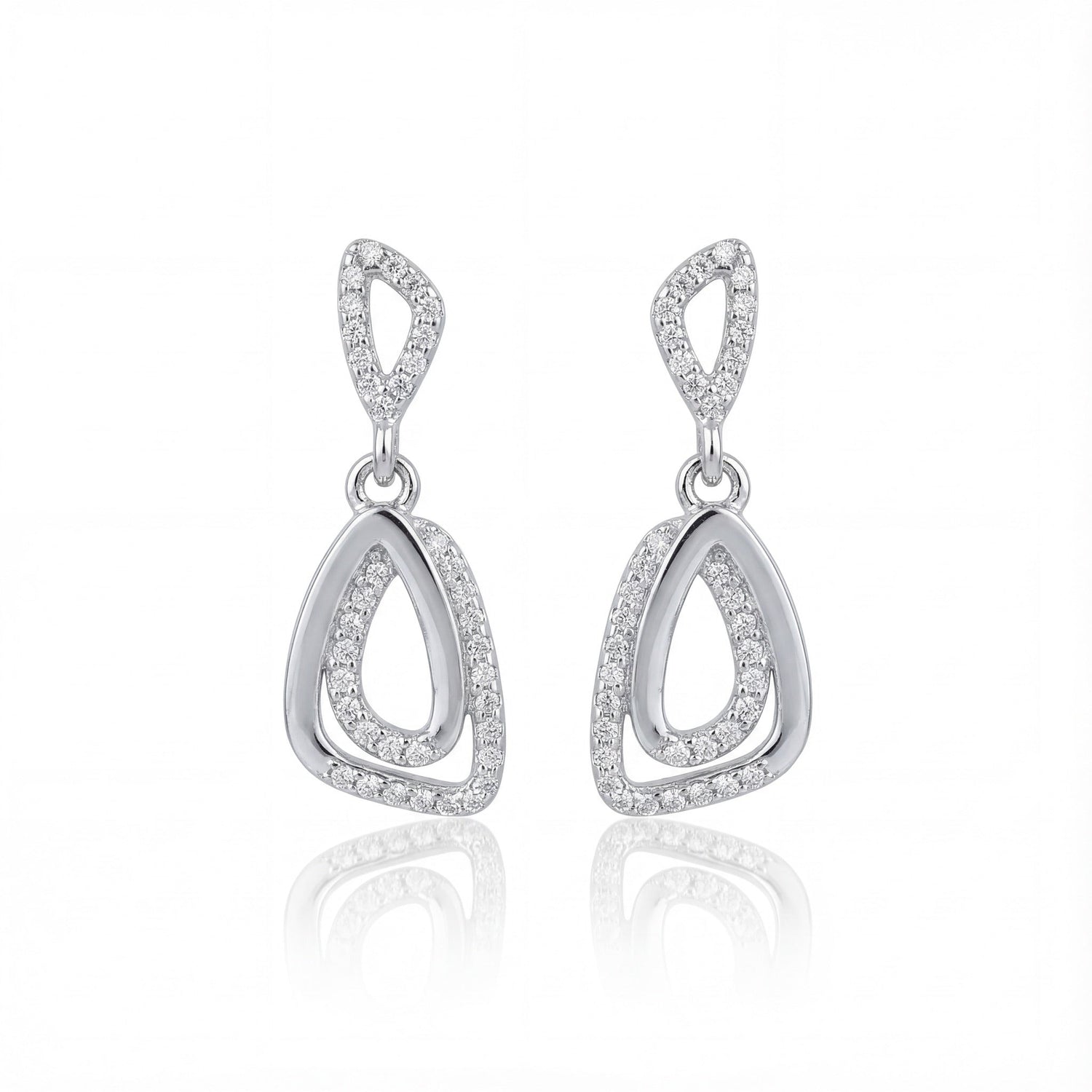 Serene Flow Diamond Drop Earrings