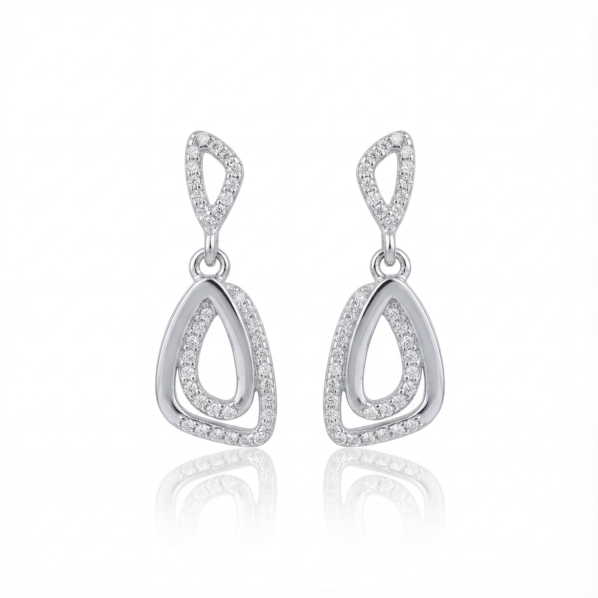 Serene Flow Diamond Drop Earrings