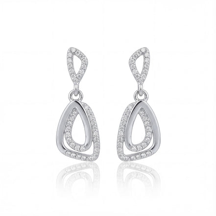 Serene Flow Diamond Drop Earrings
