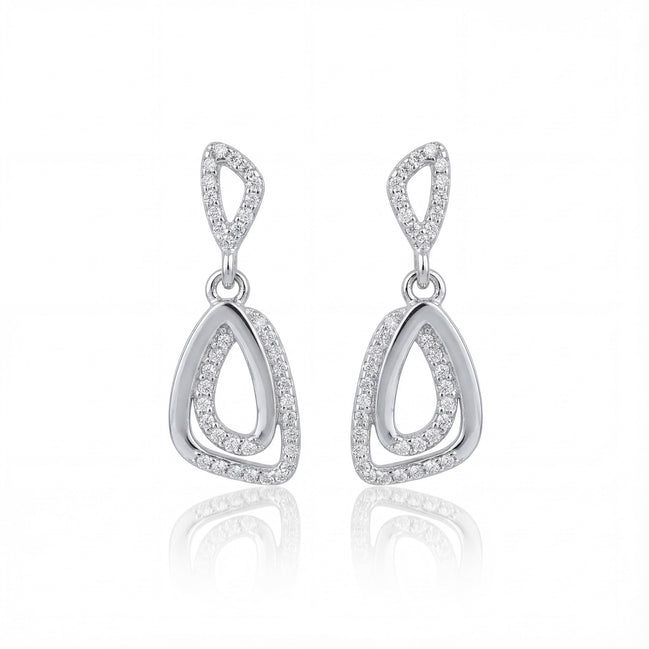 Serene Flow Diamond Drop Earrings