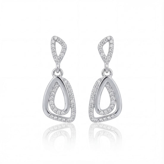 Serene Flow Diamond Drop Earrings