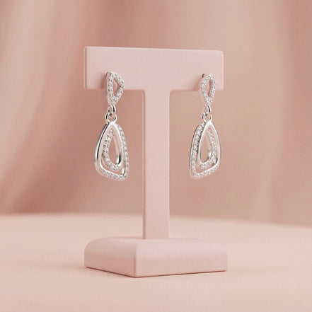 Serene Flow Diamond Drop Earrings