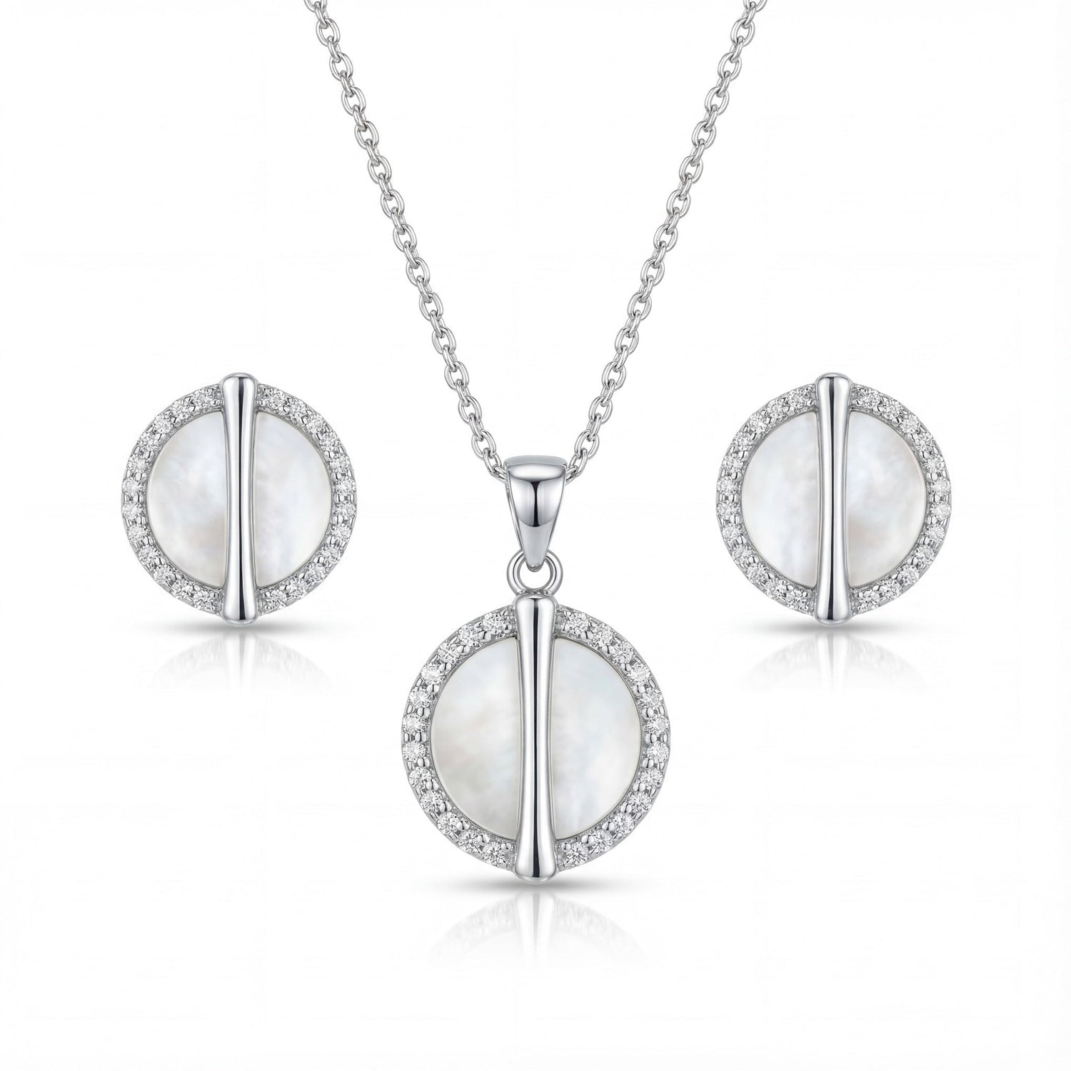 Ivory Halo Mother-of-Pearl Diamond Set