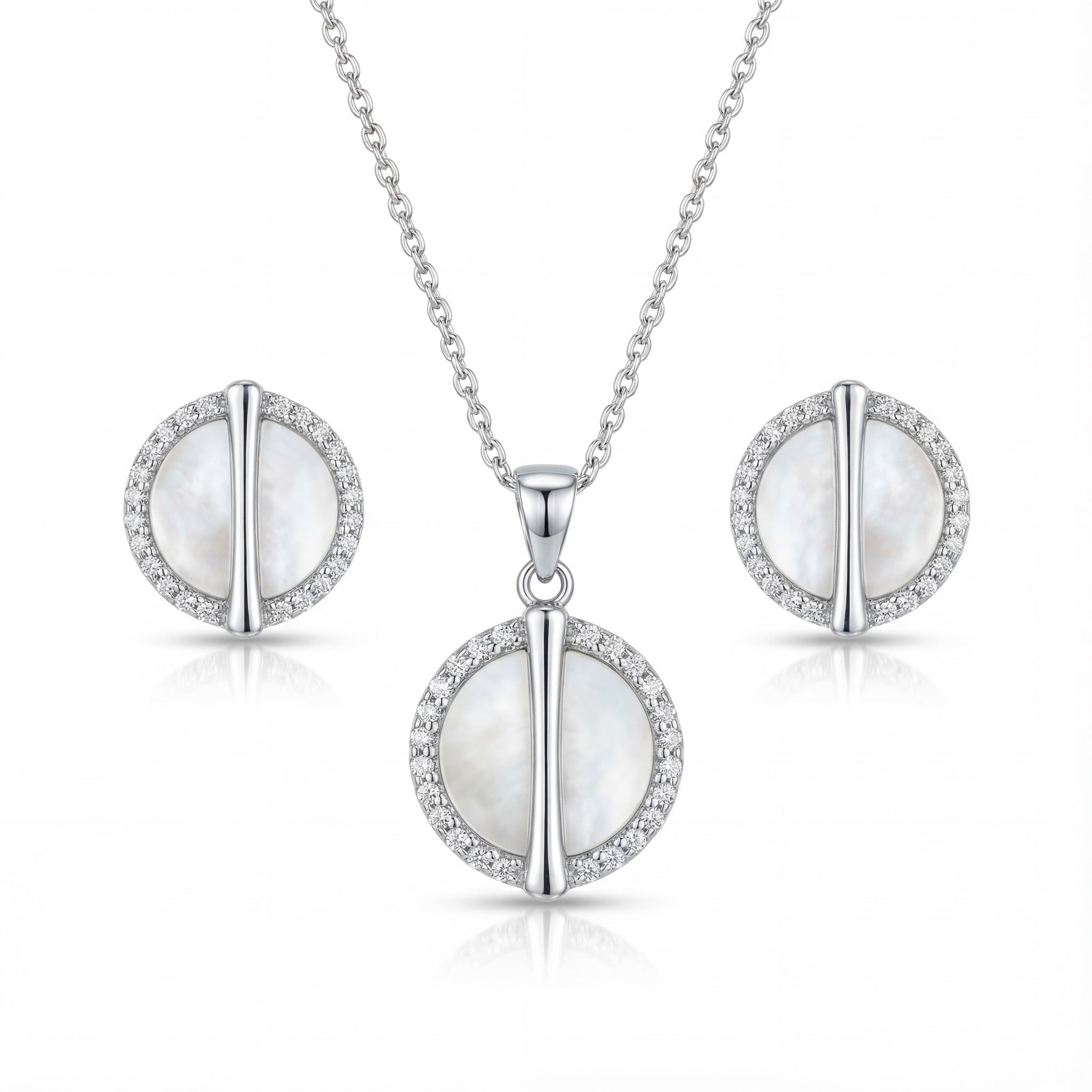 Ivory Halo Mother-of-Pearl Diamond Set