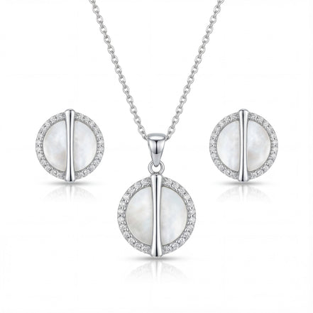 Ivory Halo Mother-of-Pearl Diamond Set