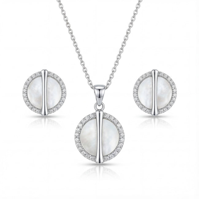 Ivory Halo Mother-of-Pearl Diamond Set