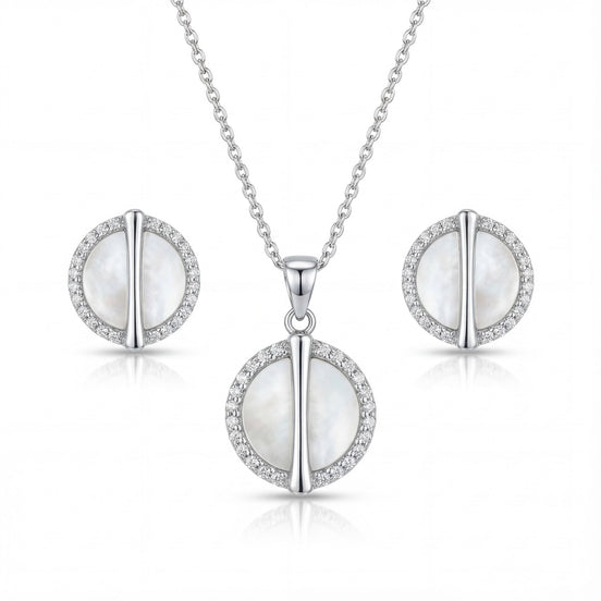 Ivory Halo Mother-of-Pearl Diamond Set