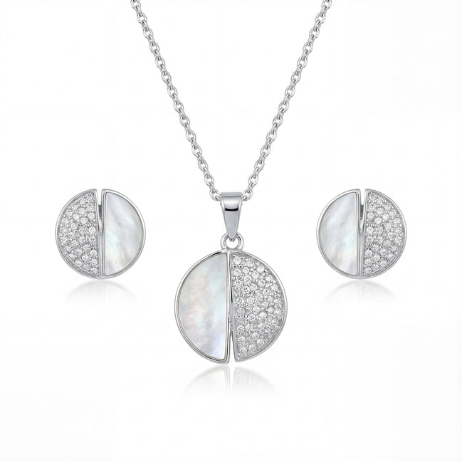 Luna Split Pavé Mother-of-Pearl Diamond Set