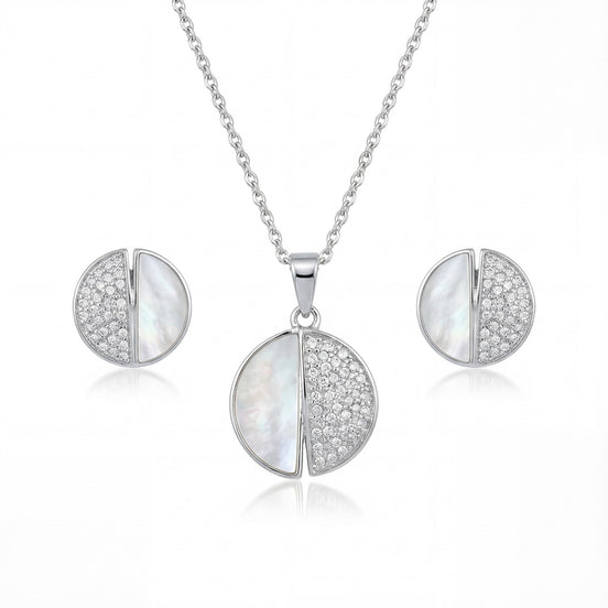 Luna Split Pavé Mother-of-Pearl Diamond Set